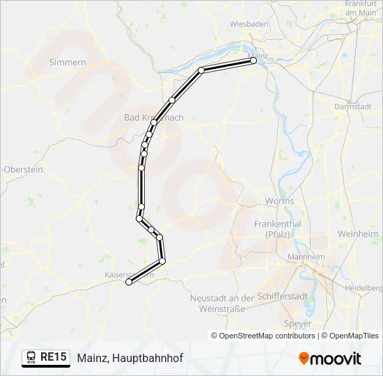 RE15 Train Line Map