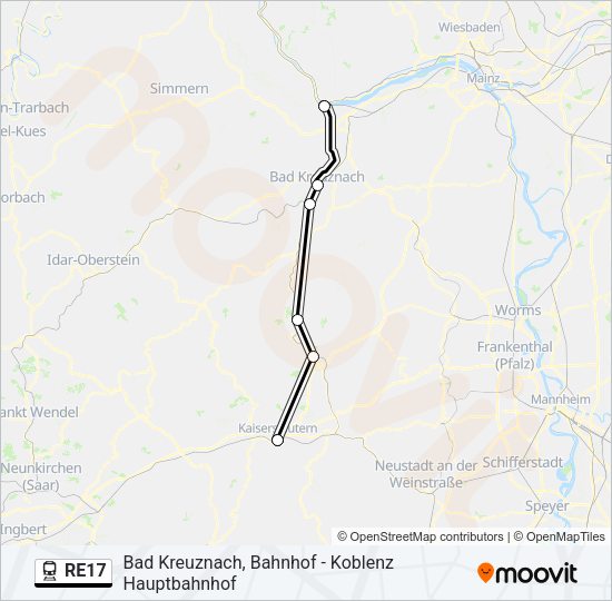 RE17 Train Line Map