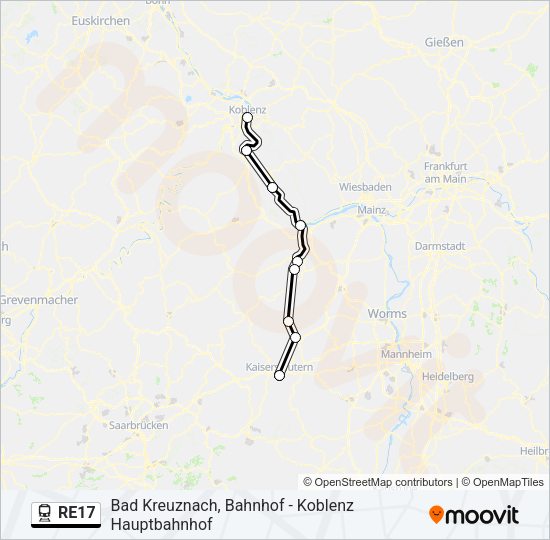 RE17 Train Line Map