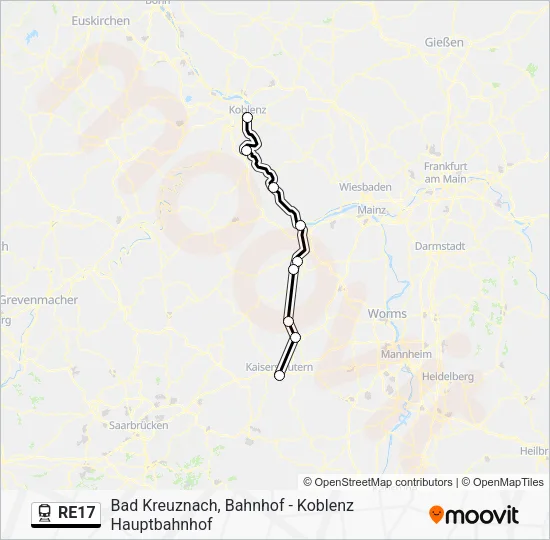 RE17 Train Line Map