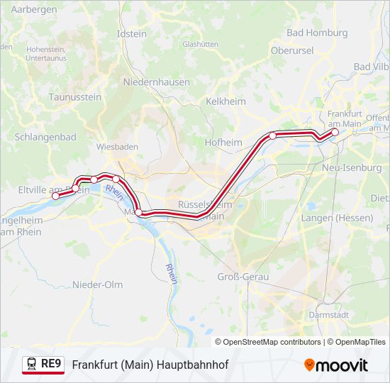 RE9 Train Line Map