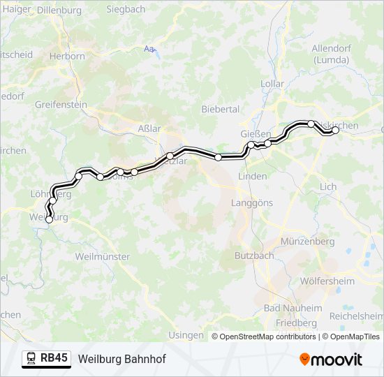 RB45 Train Line Map
