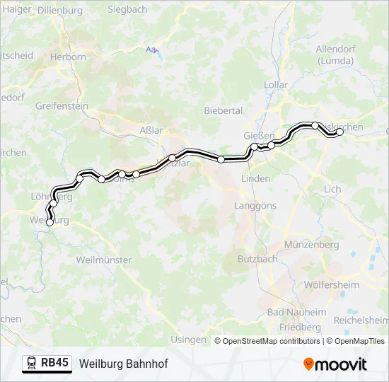 RB45 Train Line Map