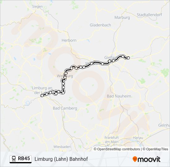 RB45 Train Line Map