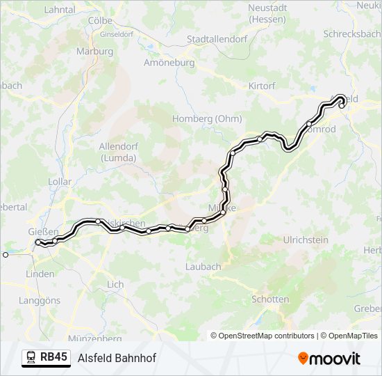 RB45 Train Line Map
