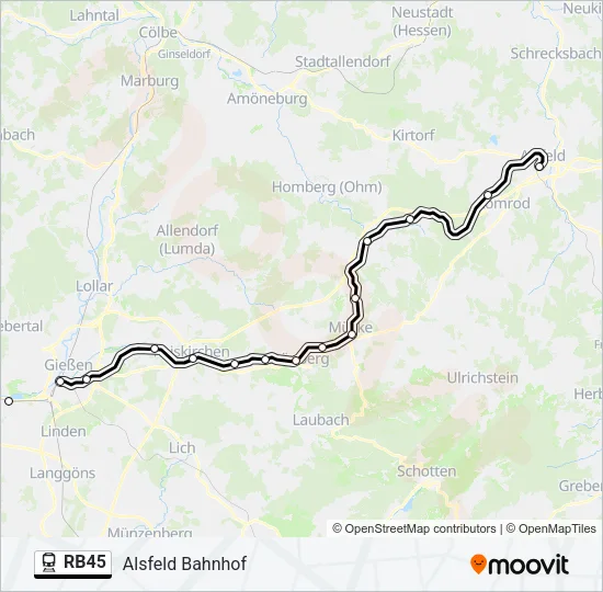 RB45 Train Line Map