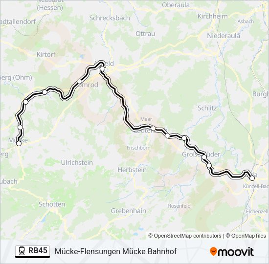 RB45 Train Line Map