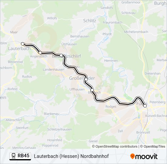 RB45 Train Line Map