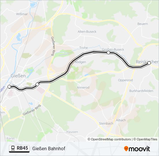 RB45 Train Line Map