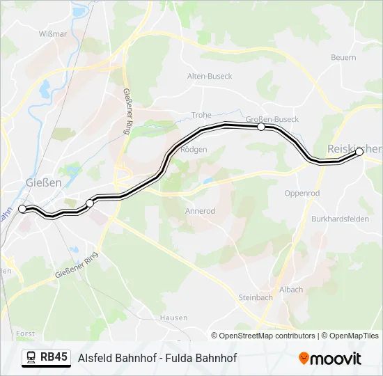 RB45 Train Line Map