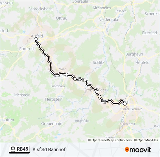 RB45 Train Line Map