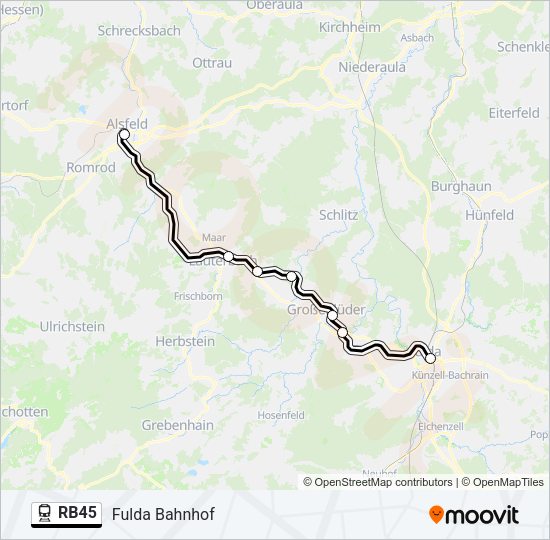 RB45 Train Line Map