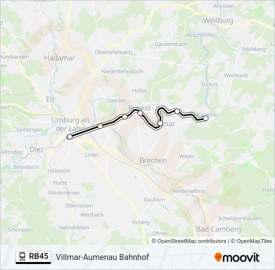 RB45 Train Line Map