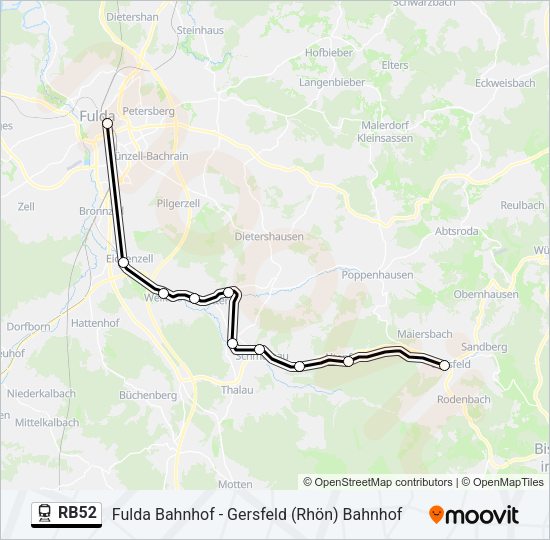 RB52 Train Line Map