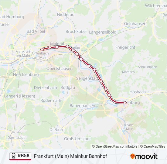 RB58 Train Line Map