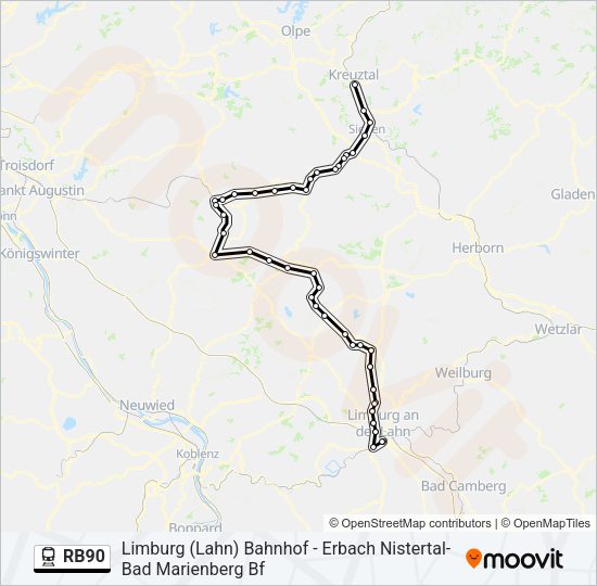 RB90 Train Line Map