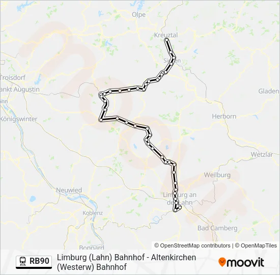 RB90 Train Line Map