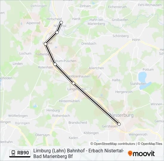RB90 Train Line Map
