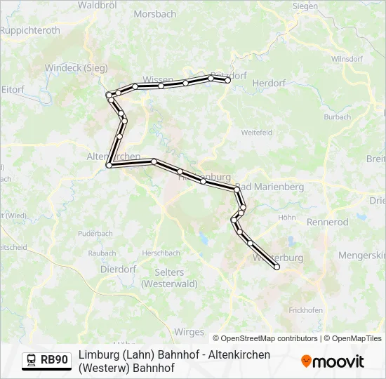 RB90 Train Line Map