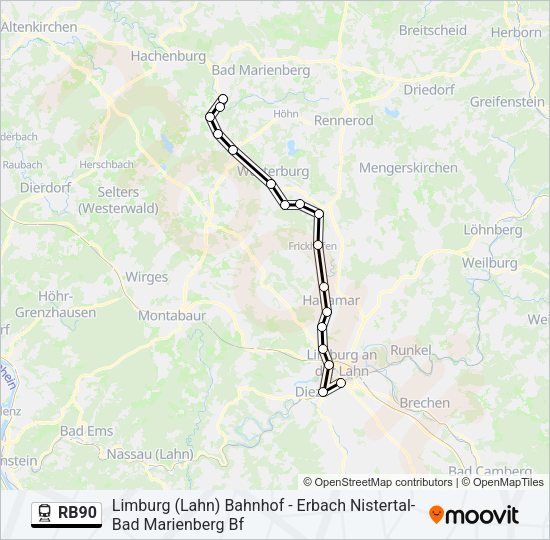 RB90 Train Line Map