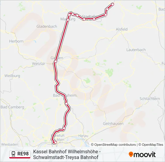 RE98 Train Line Map