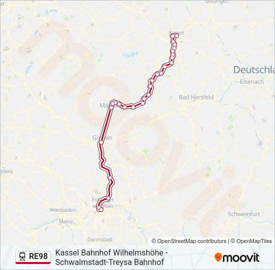 RE98 Train Line Map