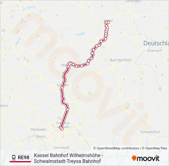 RE98 Train Line Map