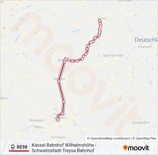RE98 Train Line Map