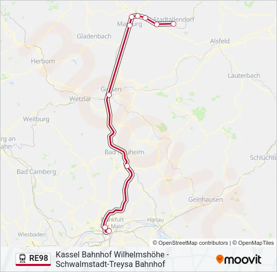 RE98 Train Line Map