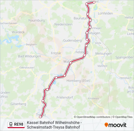 RE98 Train Line Map