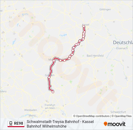 RE98 Train Line Map
