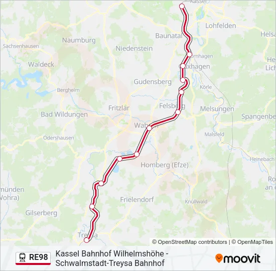 RE98 Train Line Map