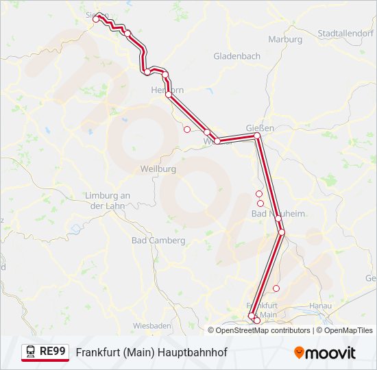 RE99 Train Line Map