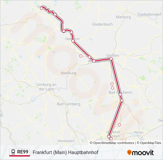 RE99 Train Line Map
