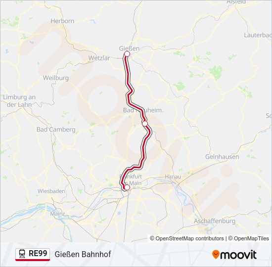 RE99 Train Line Map