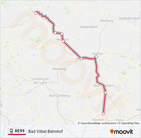 RE99 Train Line Map