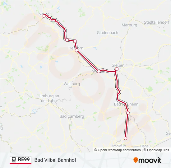 RE99 Train Line Map