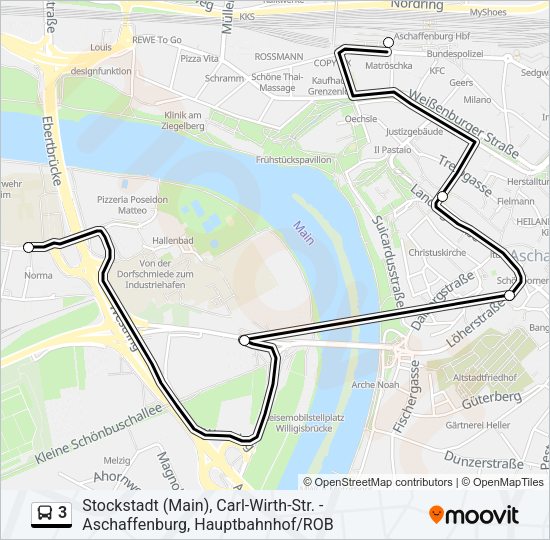 Автобус 3: карта маршрута