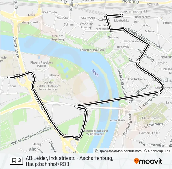 3 Bus Line Map