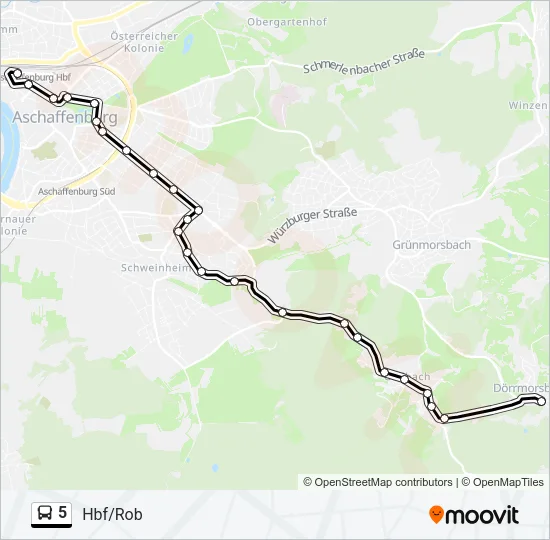5 Bus Line Map