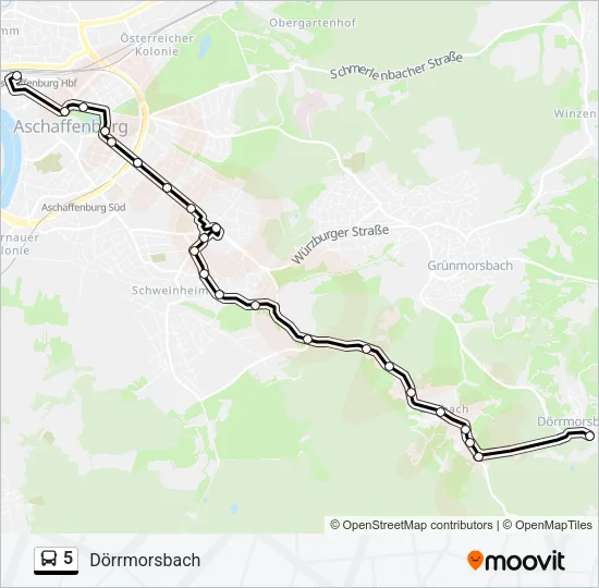 5 Bus Line Map