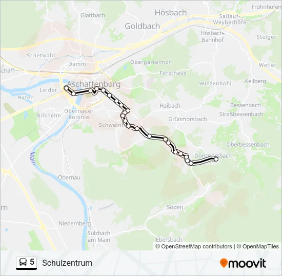 5 Bus Line Map