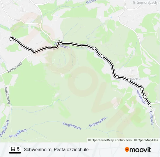 5 Bus Line Map