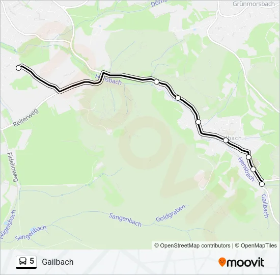 5 Bus Line Map