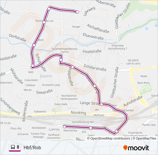 Автобус 8: карта маршрута