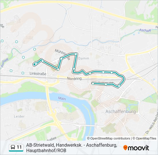 Автобус 11: карта маршрута