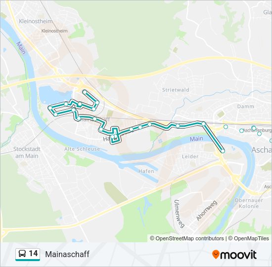 Автобус 14: карта маршрута