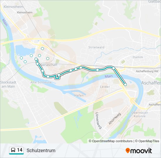 Автобус 14: карта маршрута