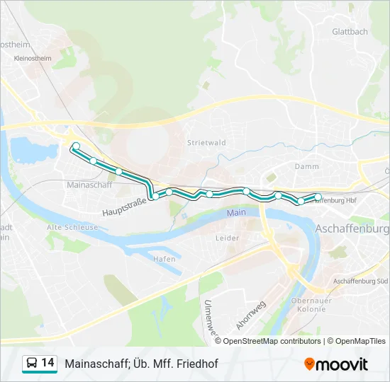 14 Bus Line Map