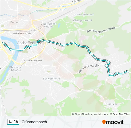 16 Bus Line Map